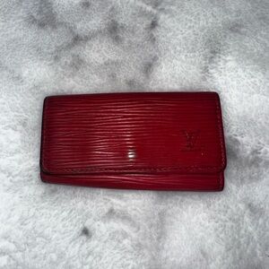 Louis Vuitton Red Epi 4 Key Ring Holder.
